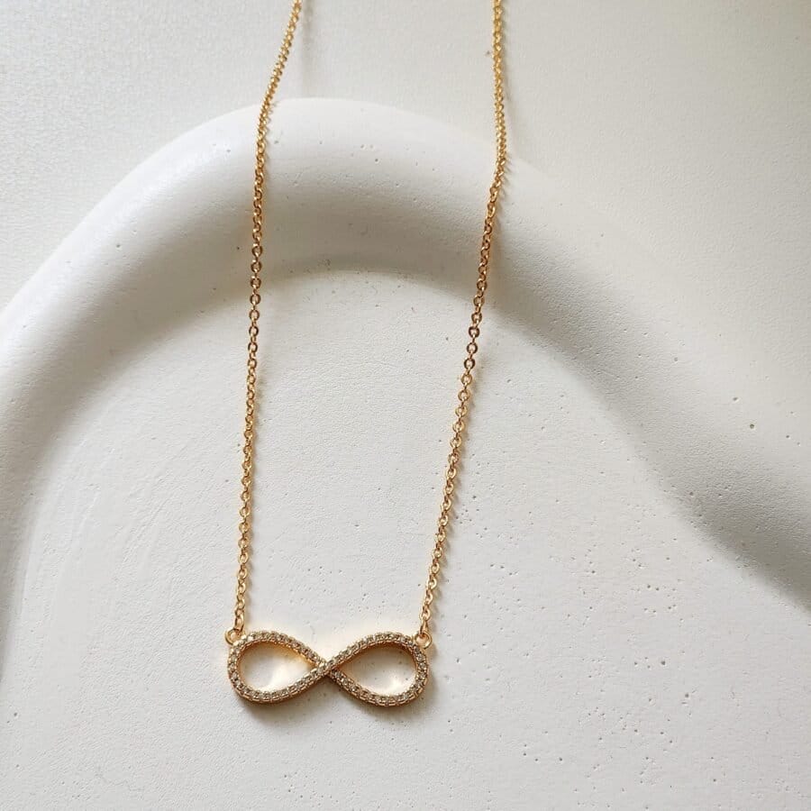 Flat Infinity Necklace - Gold - Image 2