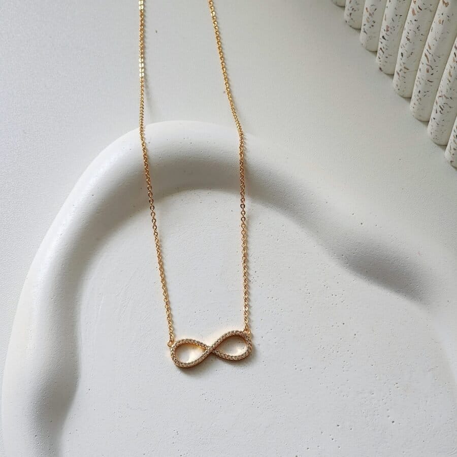 Flat Infinity Necklace - Gold - Image 4
