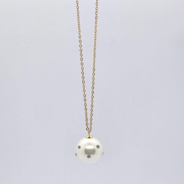 Ball Pearl Necklace & Earrings