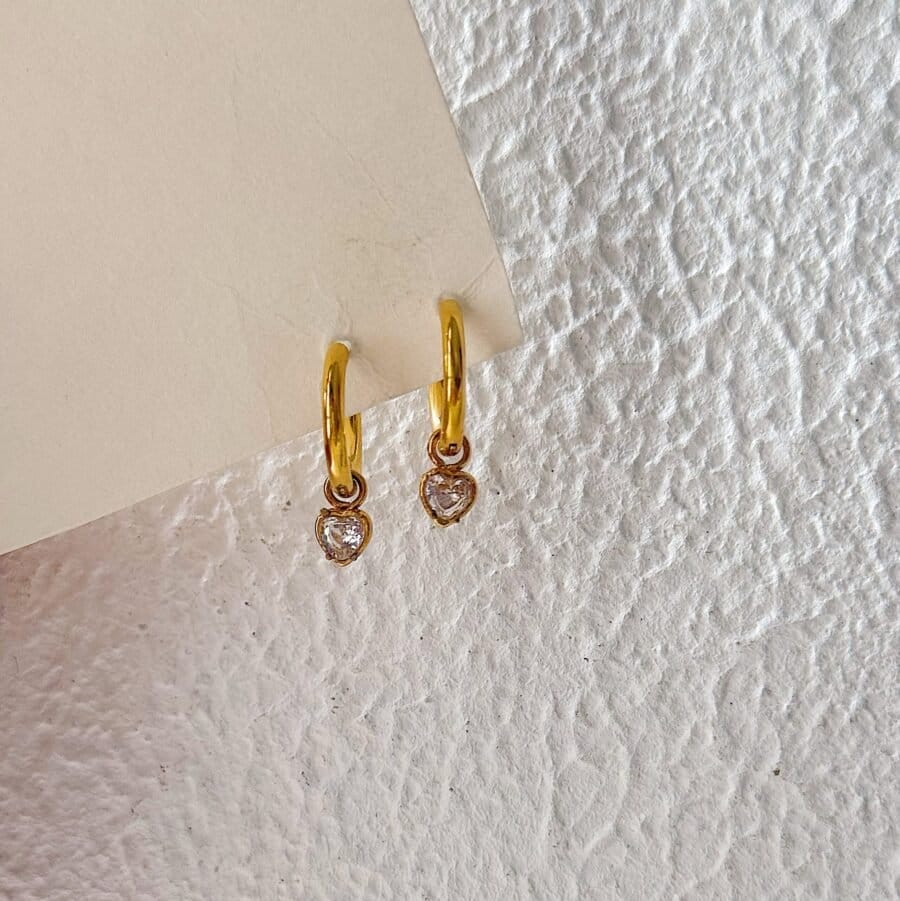 Heart Drop Hoops - Small - Image 3